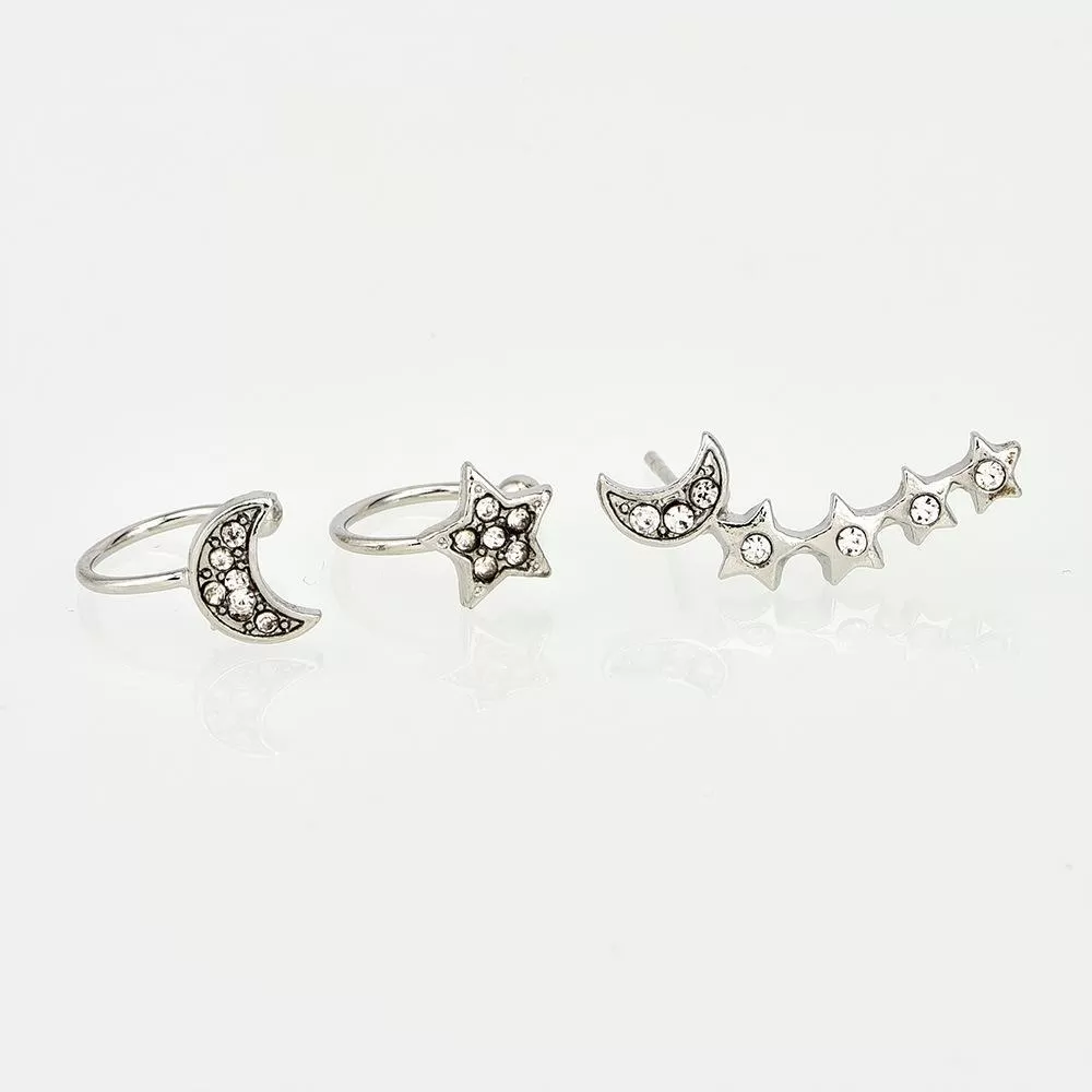 Moon & Star Earring and Cuff Set