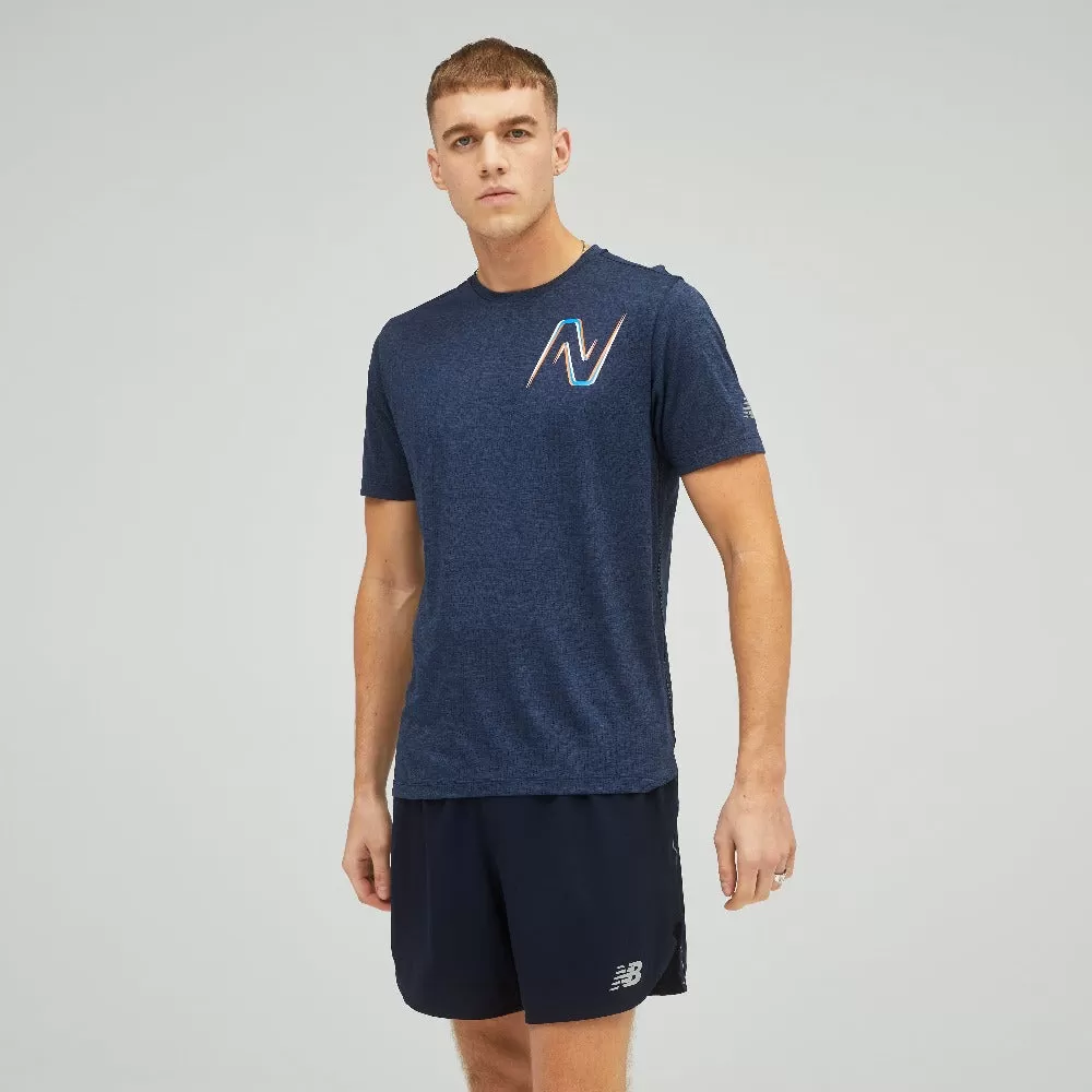 New Balance Men's Graphic Impact Run Short Sleeve