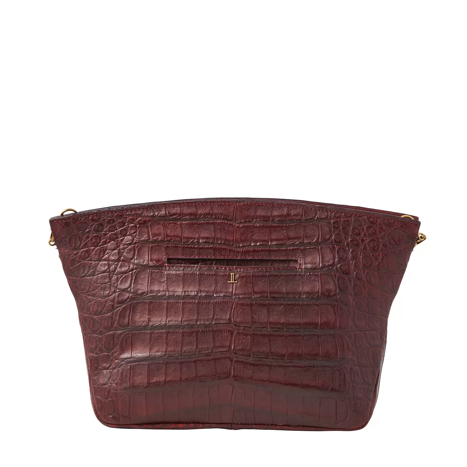 Oversized Caiman Clutch :: Black Cherry