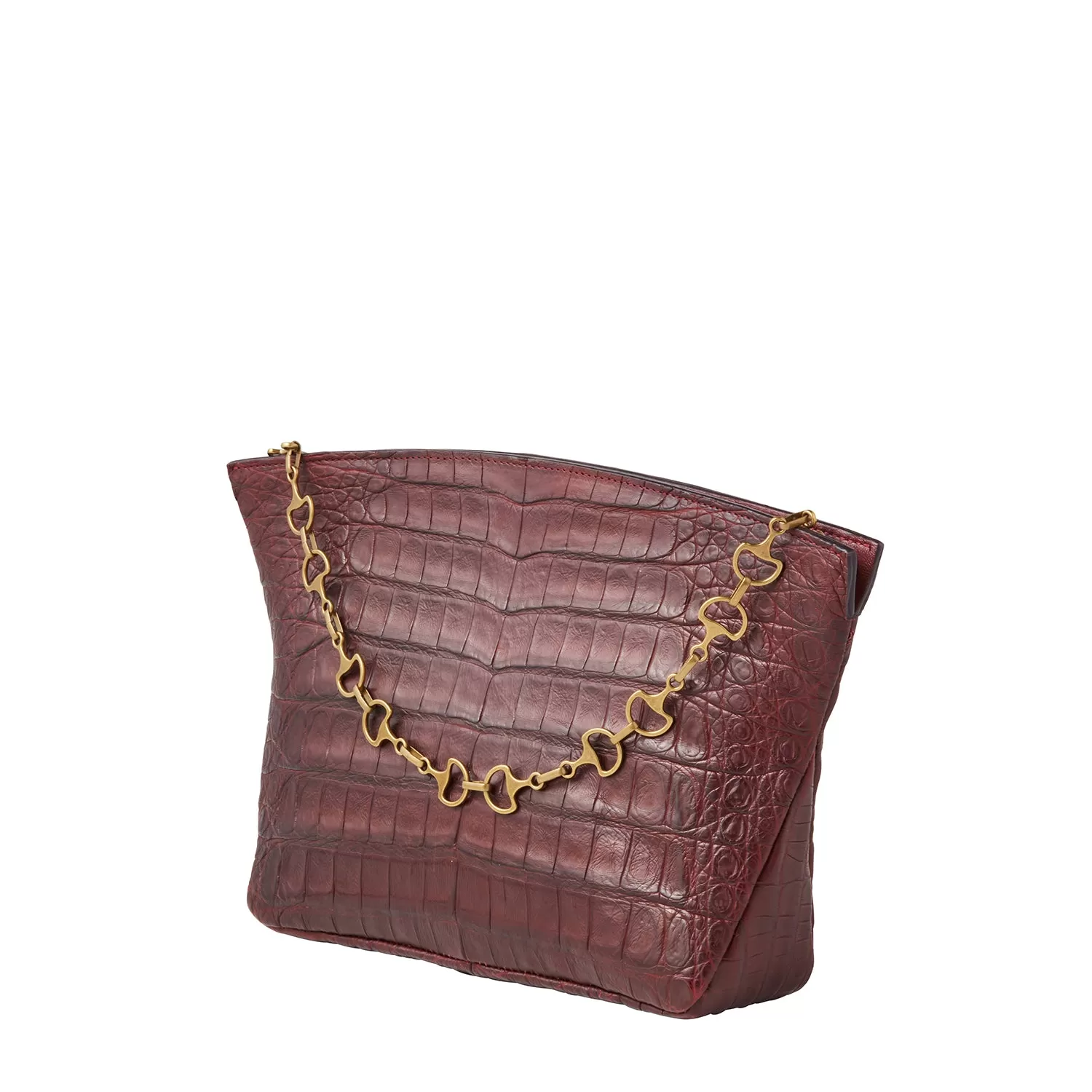 Oversized Caiman Clutch :: Black Cherry