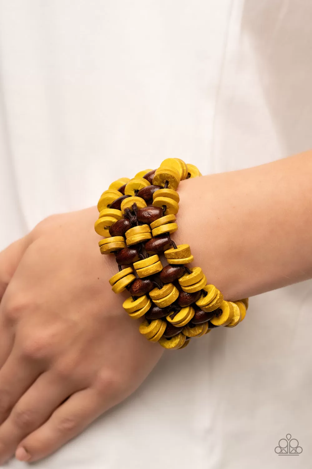 Paparazzi Galapagos Go-Getter - Yellow Bracelet