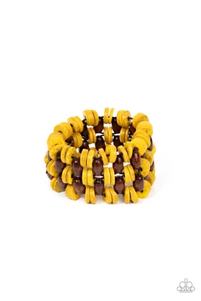 Paparazzi Galapagos Go-Getter - Yellow Bracelet