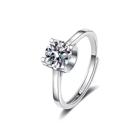 Plain Square Moissanite Diamond Ring