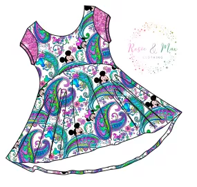 PREORDER - Seasonal Prints - Paisley's - White -  Luna Dress