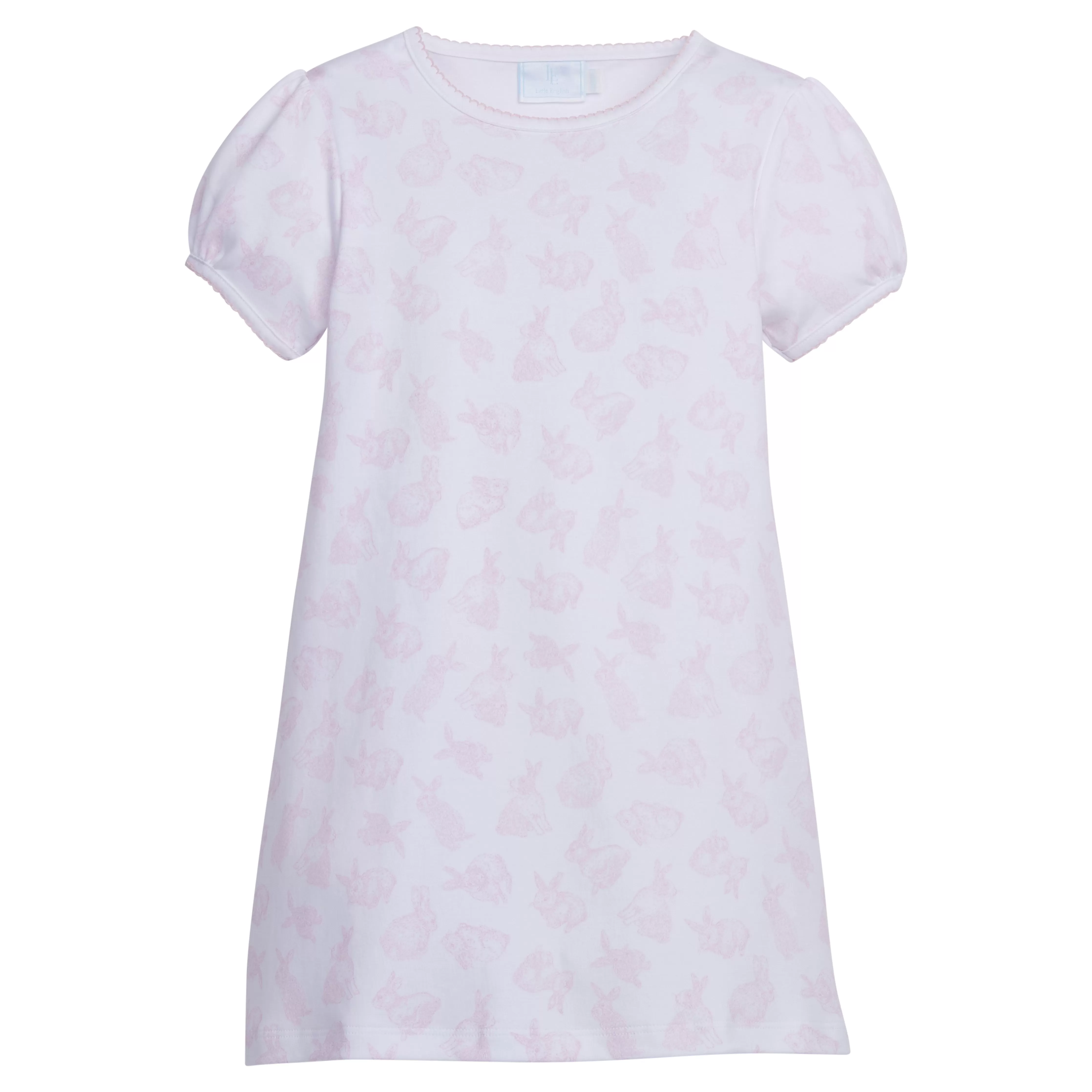 Printed T-Shirt Dress - Pink Tossed Bunnies