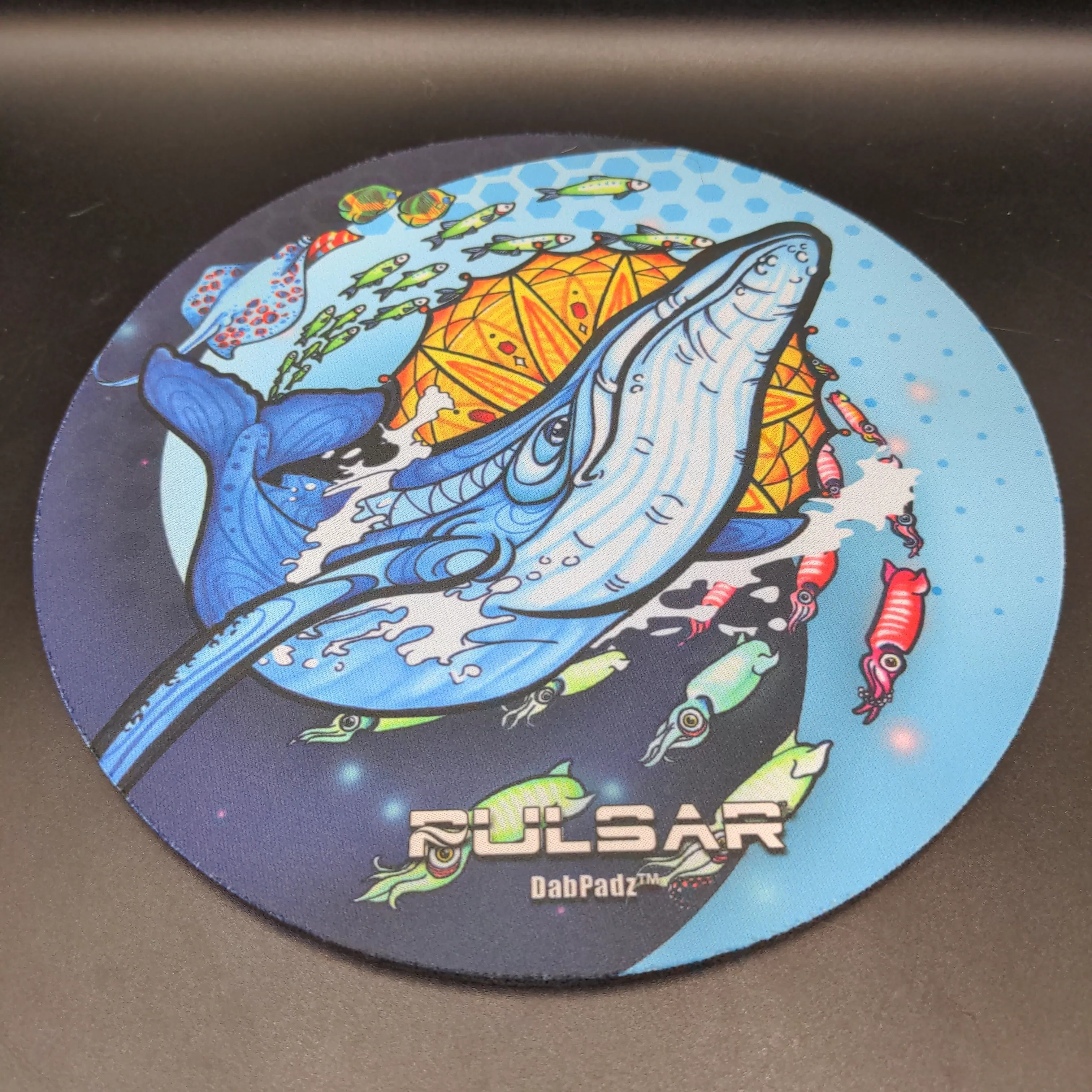 Pulsar DabPadz Round Dab Mat 8 | Psychedelic Whale