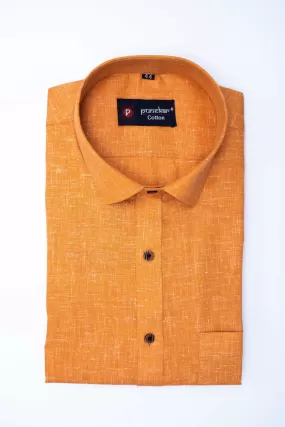 Punekar Cotton Men's Formal Handmade Golden Color Shirt for Men's.