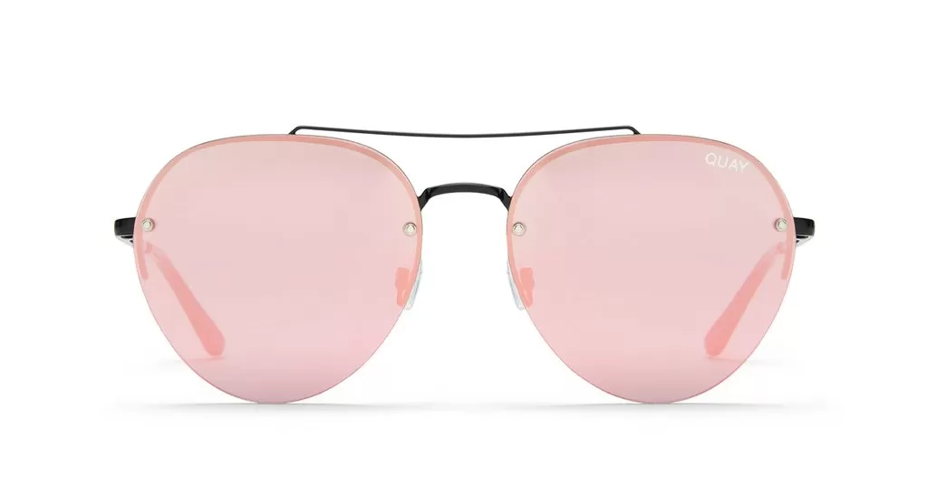 Quay Somerset Aviator Sunglasses Pink