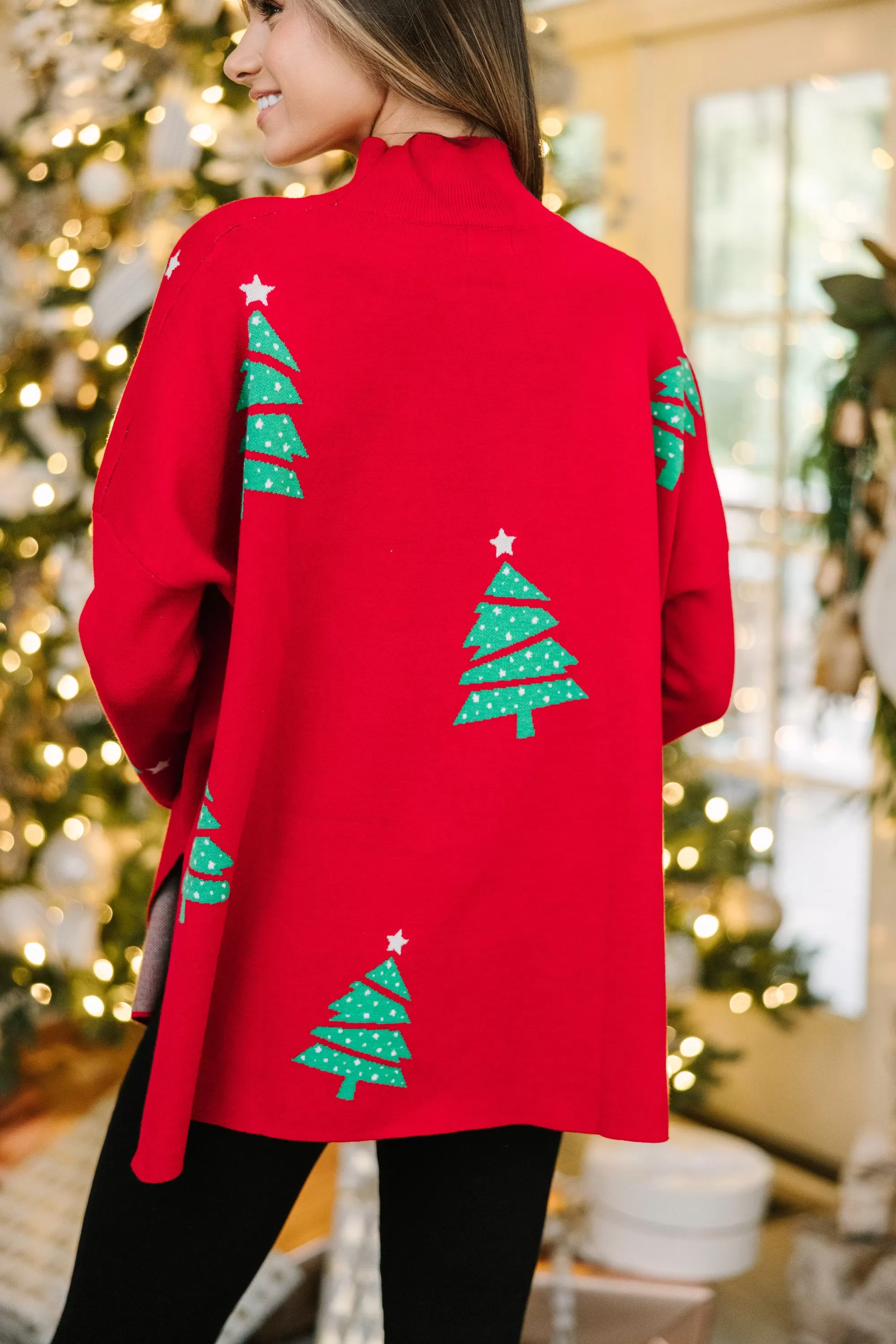 Quick Decisions Red Christmas Tree Sweater