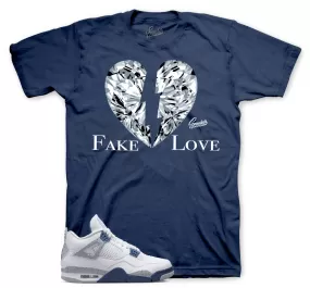 Retro 4 Midngiht Navy Shirt - Fake love - Navy