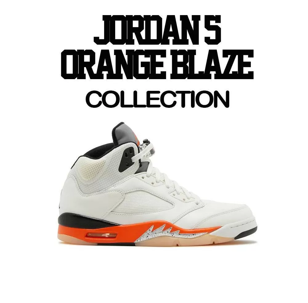 Retro 5 Orange Blaze Shirt - Stitch - Orange