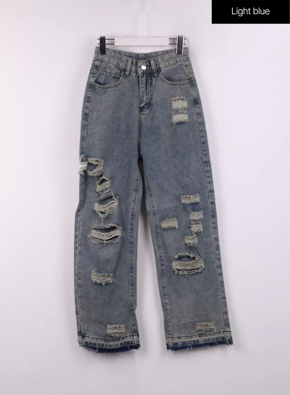 Ribbed Straight Leg Denim Jeans CJ431