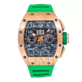 Richard Mille Roberto Mancini RM 011 50MM Transparent Dial With Green Rubber Bracelet