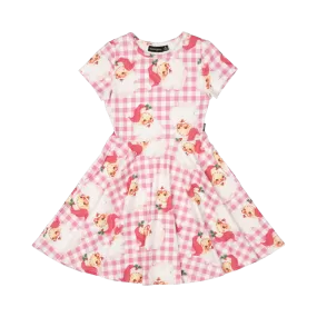 Rock Your Baby Santa Gingham Waisted Dress