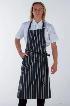 Ross striped black/white bib Chef Apron Large size