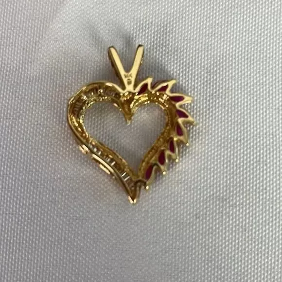 Rubies 1/2ky Diamonds Heart Pendant