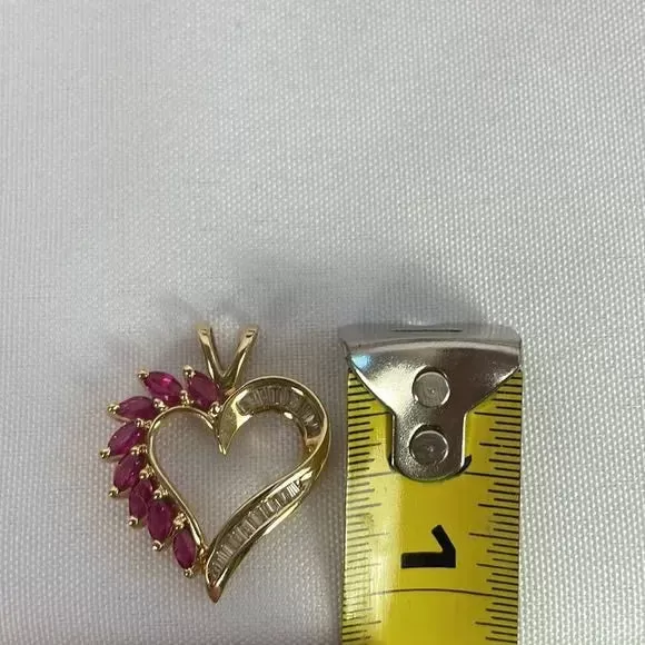 Rubies 1/2ky Diamonds Heart Pendant