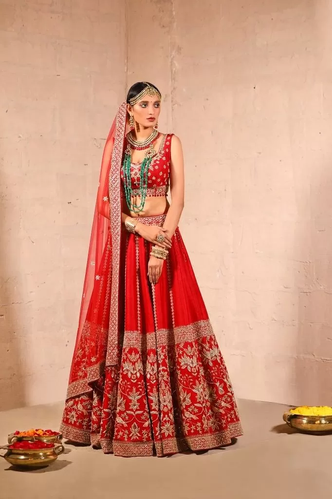 Scarlet red Lehenga set