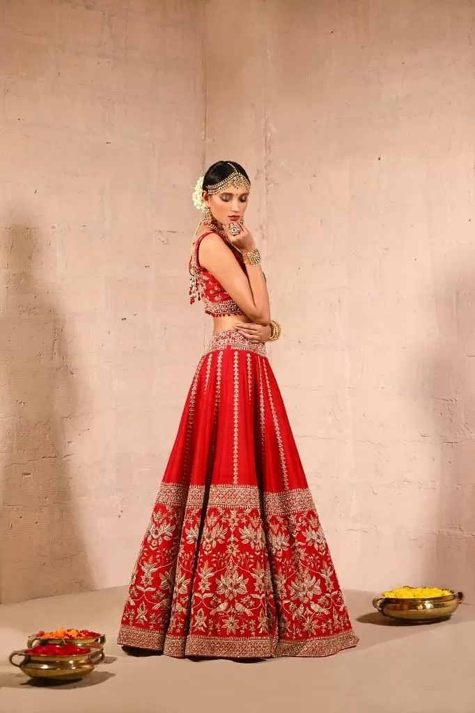 Scarlet red Lehenga set