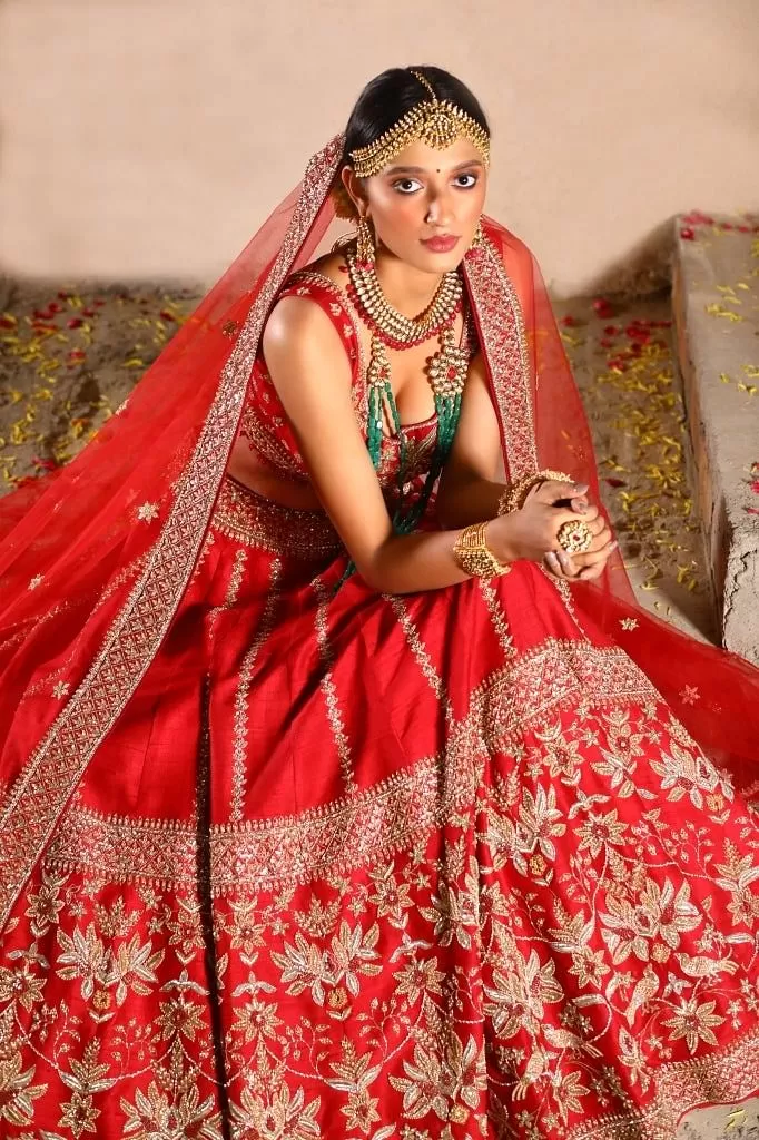 Scarlet red Lehenga set