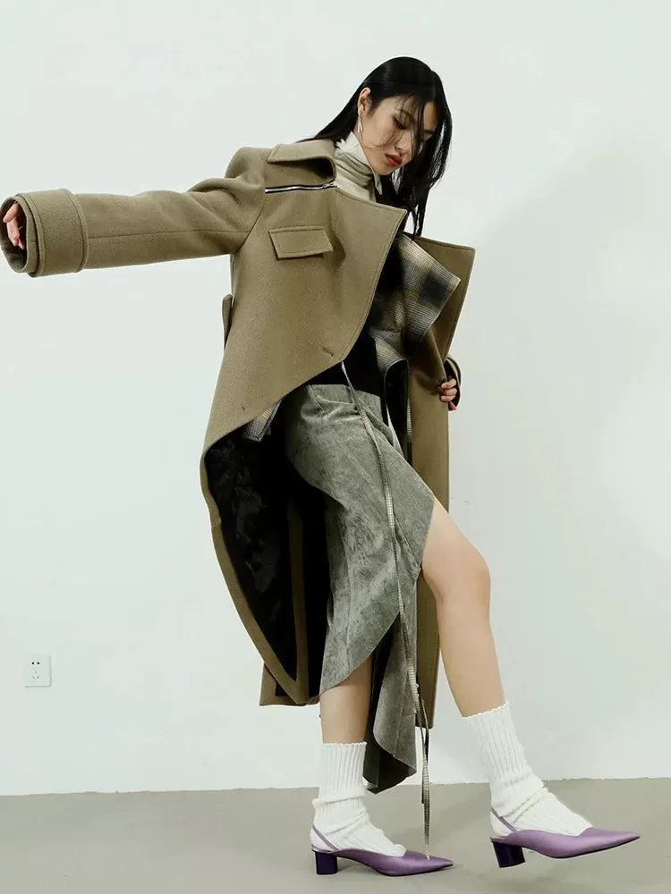 Shunta Asymmetric Lapel Coat