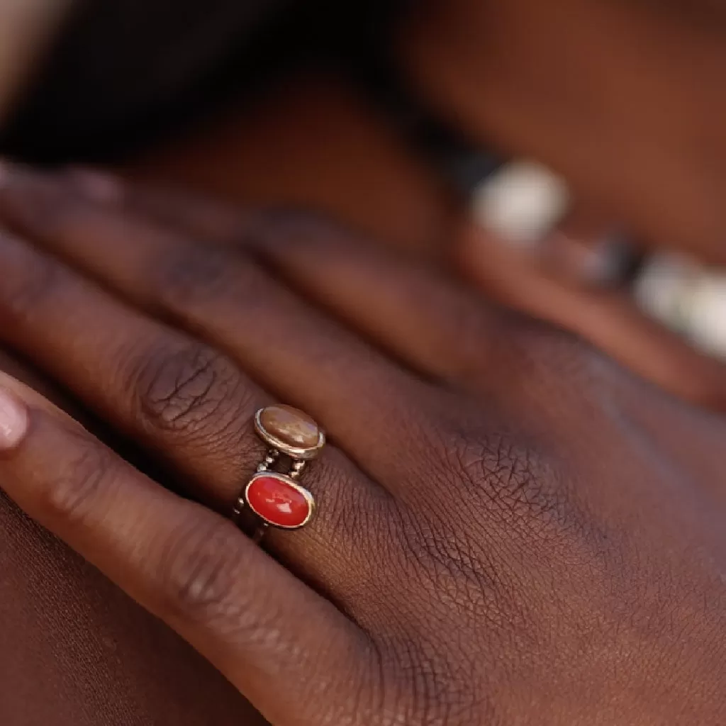 Shyme Gold Oval Stack Ring