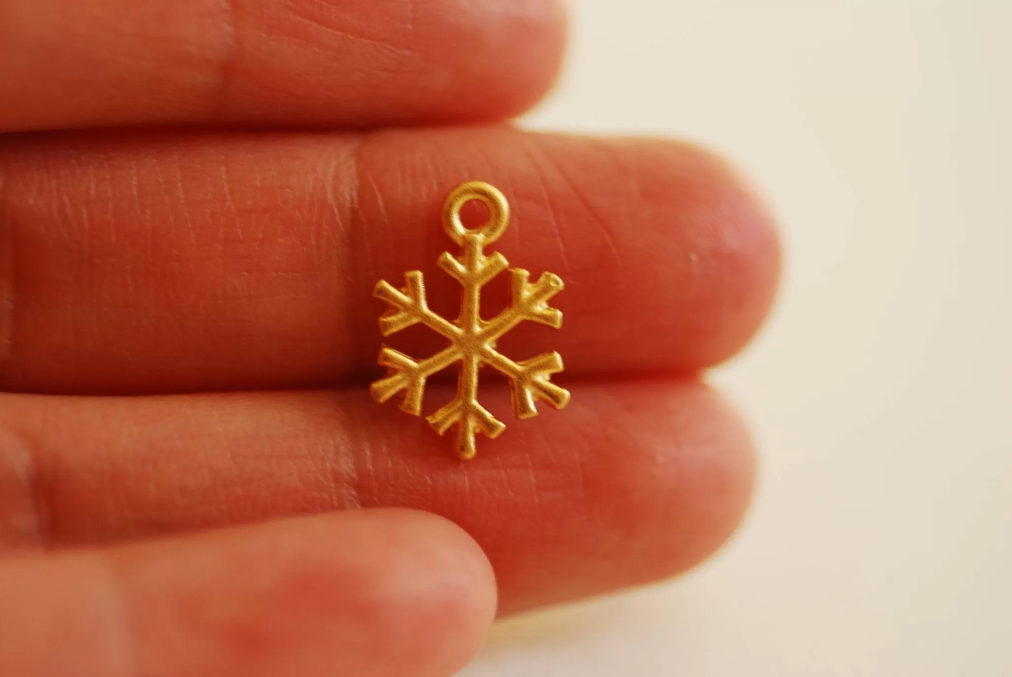 Snowflake Charm- Vermeil Gold 22k Gold plated 925 Sterling Silver, Rose Gold, Gold Snowflake Charm, Star Charm, christmas charm, Flower, 171