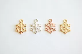 Snowflake Charm- Vermeil Gold 22k Gold plated 925 Sterling Silver, Rose Gold, Gold Snowflake Charm, Star Charm, christmas charm, Flower, 171