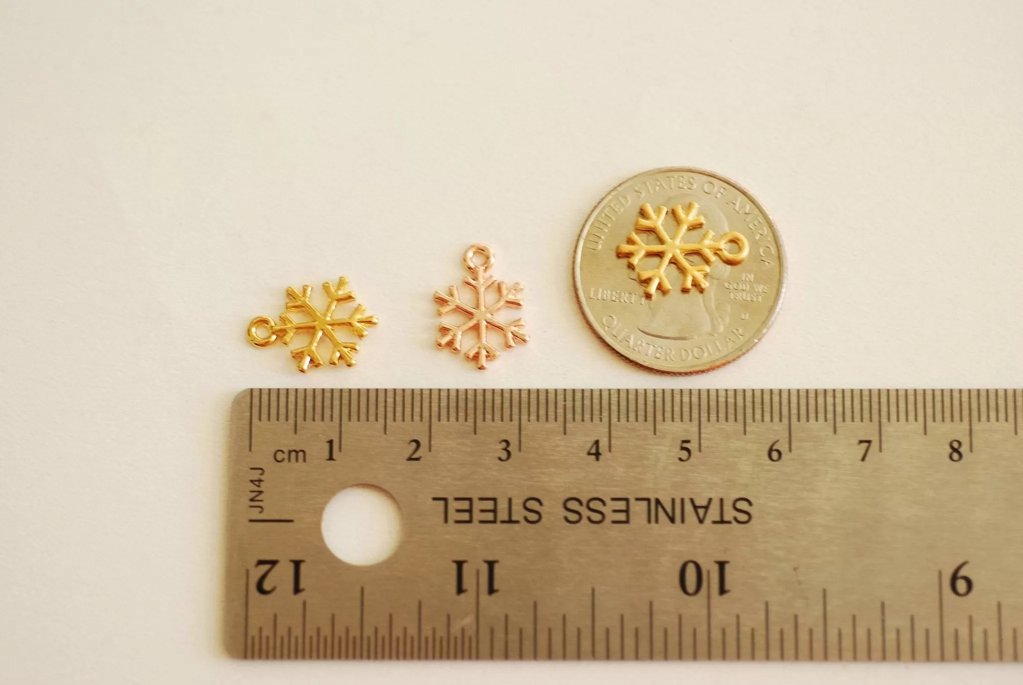 Snowflake Charm- Vermeil Gold 22k Gold plated 925 Sterling Silver, Rose Gold, Gold Snowflake Charm, Star Charm, christmas charm, Flower, 171