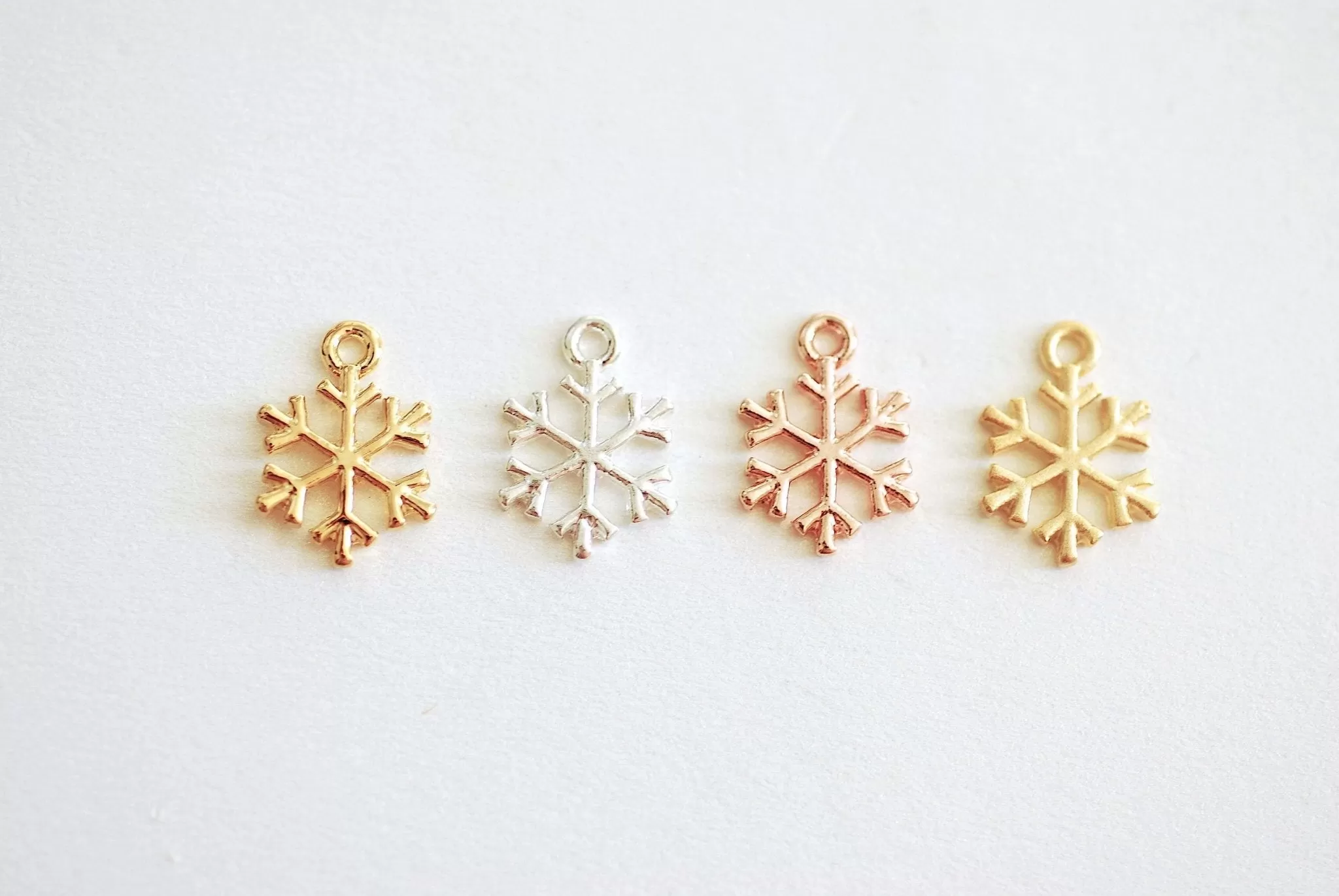 Snowflake Charm- Vermeil Gold 22k Gold plated 925 Sterling Silver, Rose Gold, Gold Snowflake Charm, Star Charm, christmas charm, Flower, 171