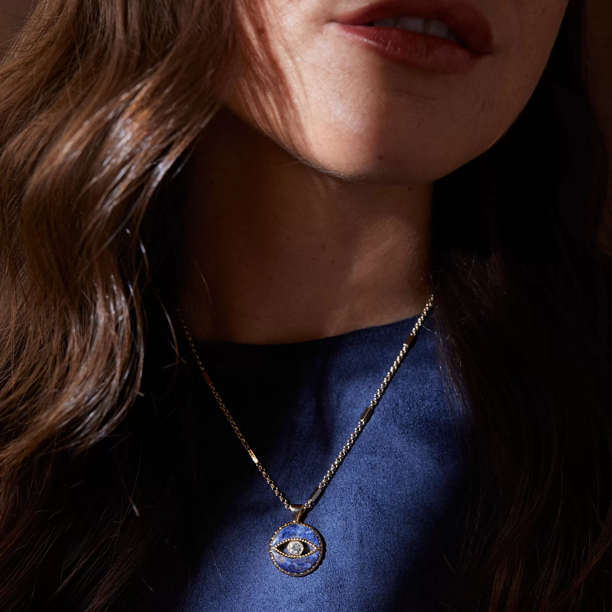 Sodalite Evil Eye Necklace