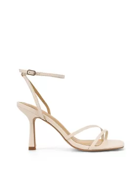 Sprinkle Strappy Heels - Chalk Leather