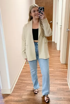 Taupe Oversized Blazer W/Belt