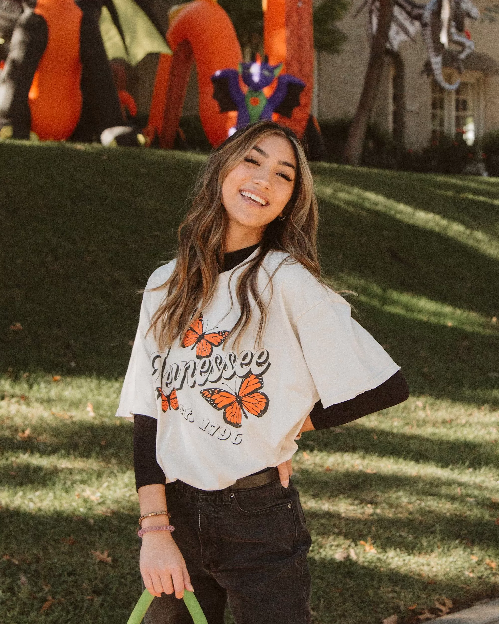 Tennessee Butterfly Off White Thrifted Tee