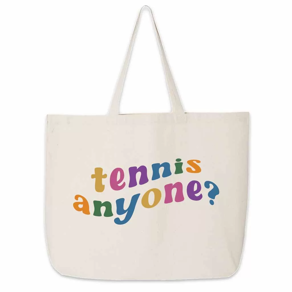 Tennis Anyone? Large Canvas Tote Bag