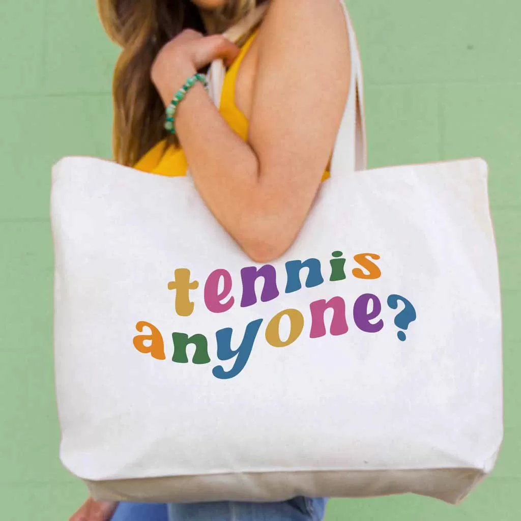 Tennis Anyone? Large Canvas Tote Bag