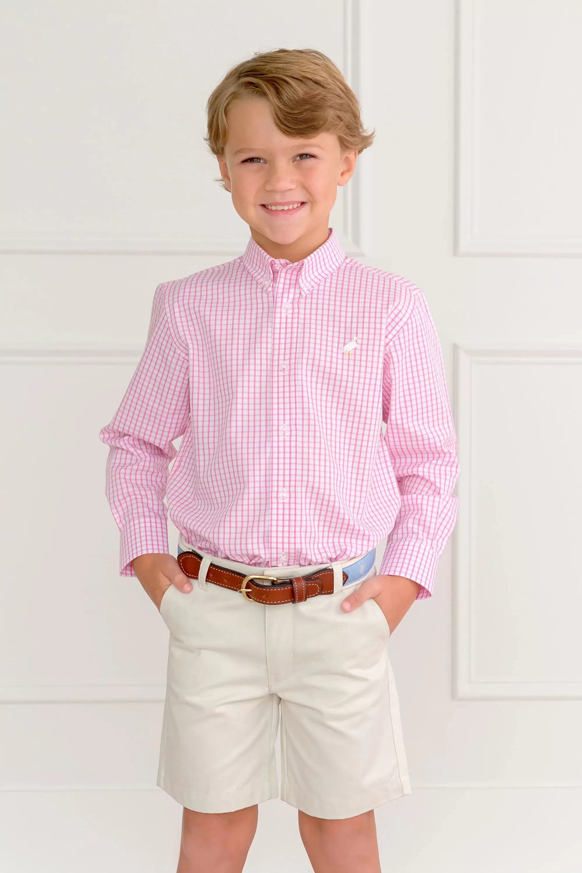 The Beaufort Bonnet Company - Hamptons Hot Pink Windowpane Dean's List Dress Shirt