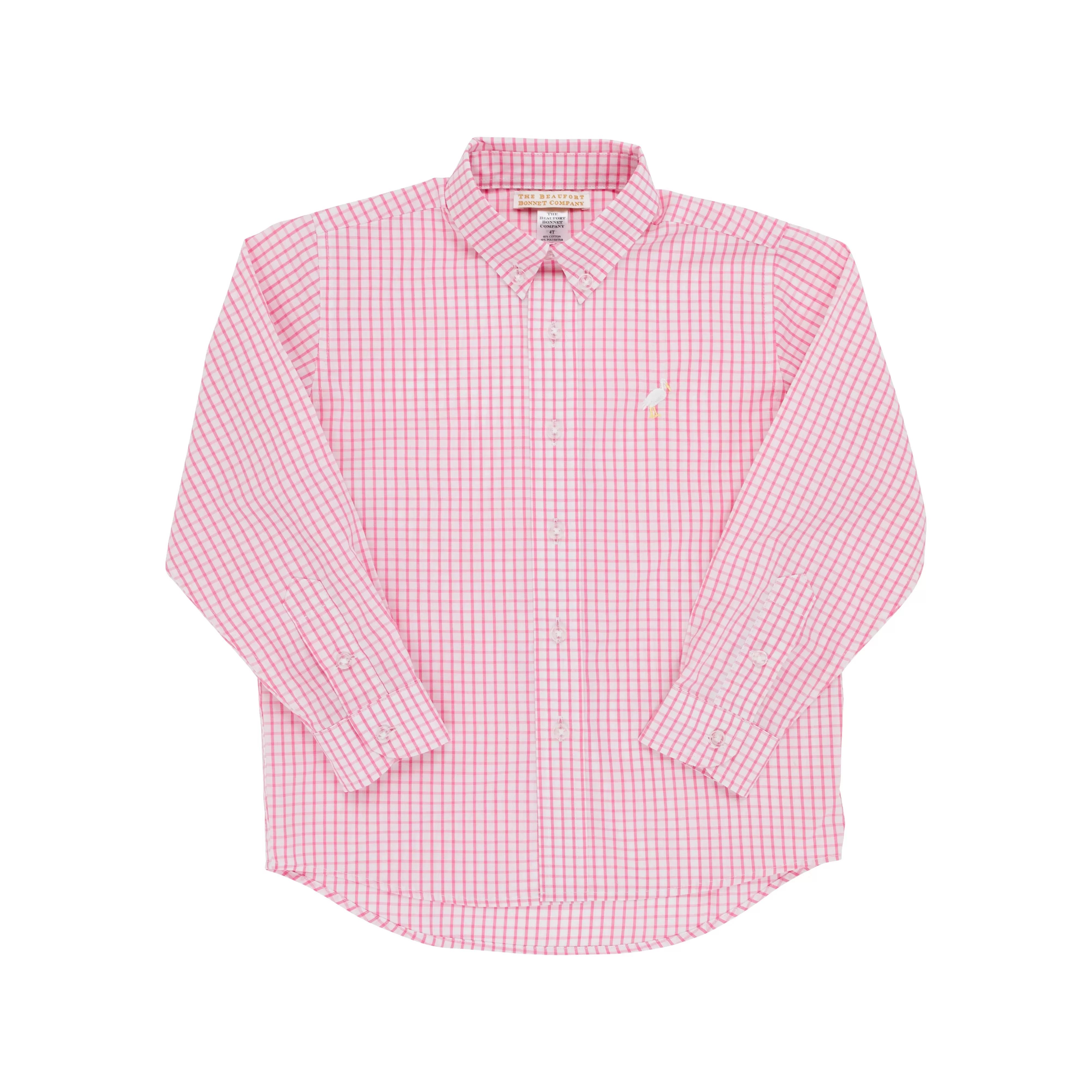 The Beaufort Bonnet Company - Hamptons Hot Pink Windowpane Dean's List Dress Shirt