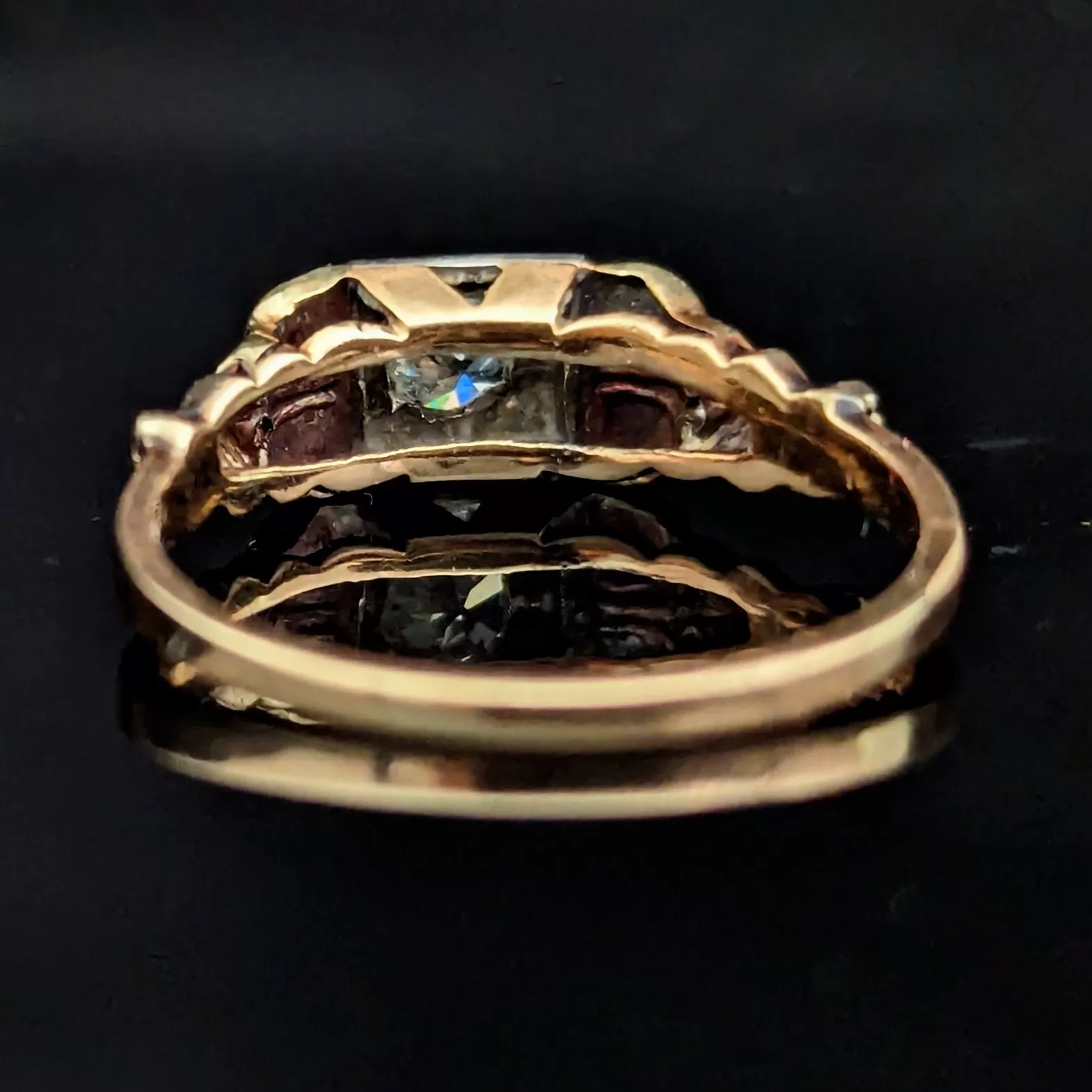 The Franklin - Antique Old European Cut Diamond 14k Gold Engagement Ring