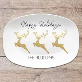 Three Reindeer Personalized Holiday Platter