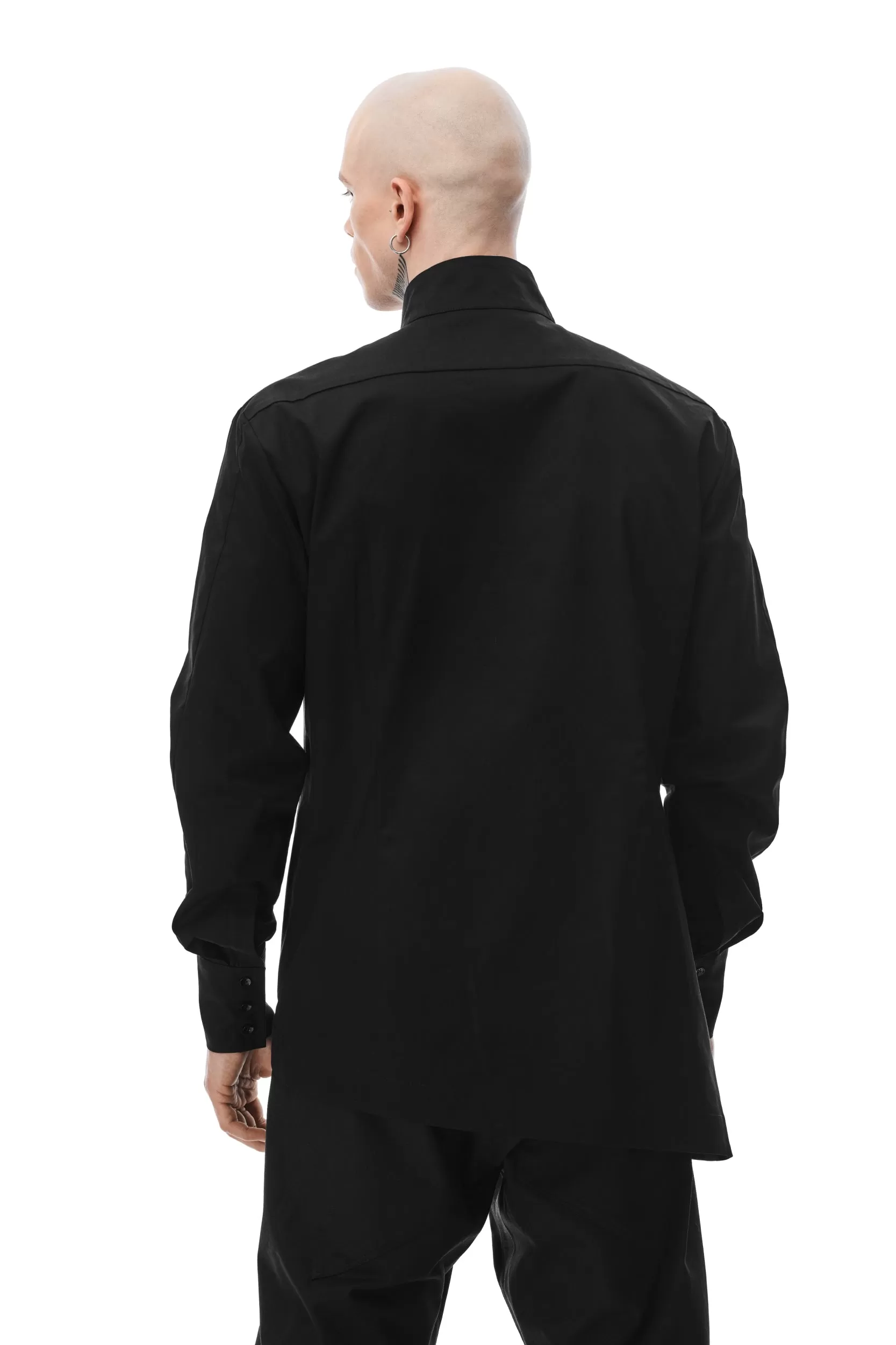 Tiered Elegance Black Shirt