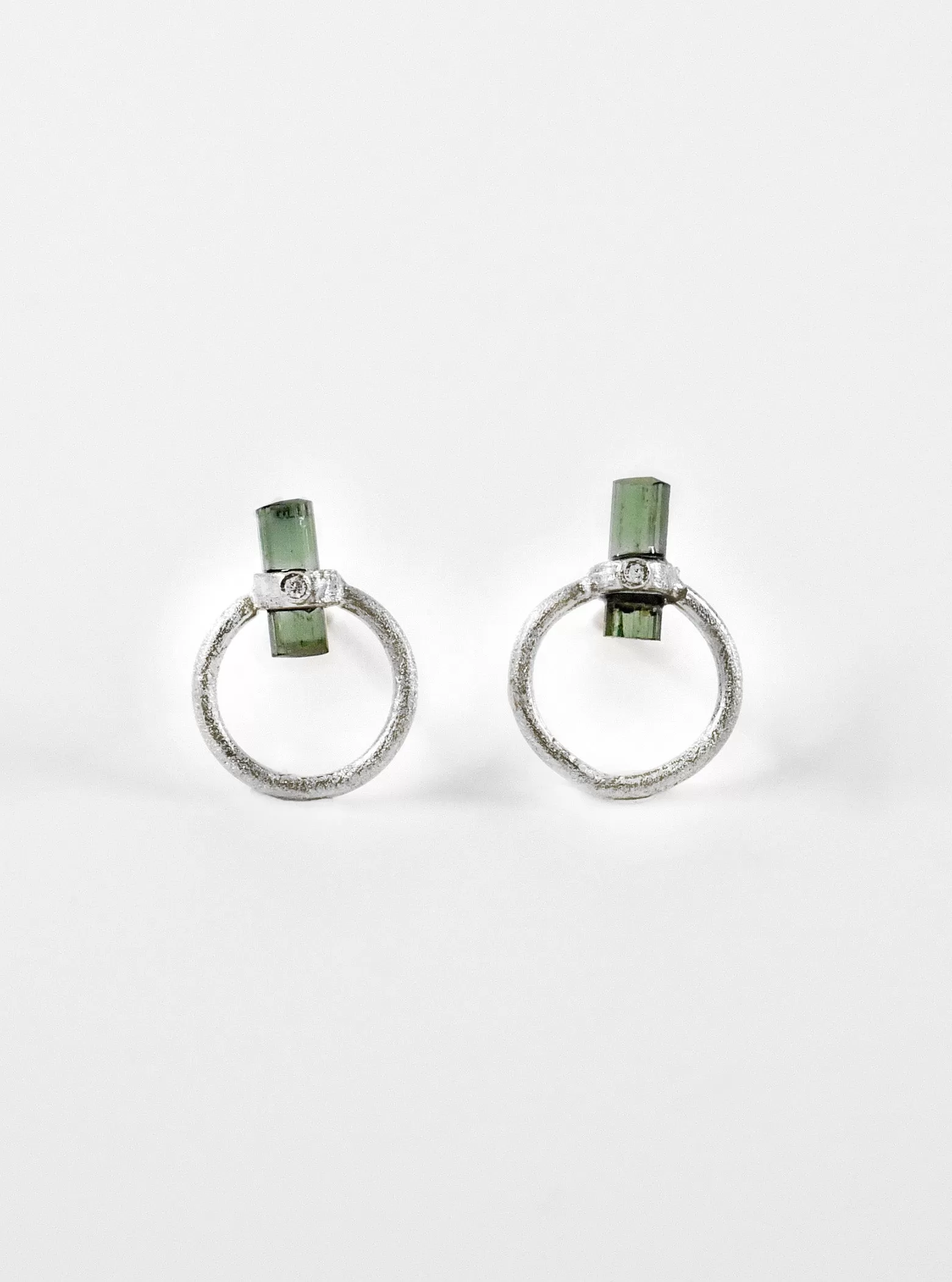 Tourmaline with Diamond Halo Earrings