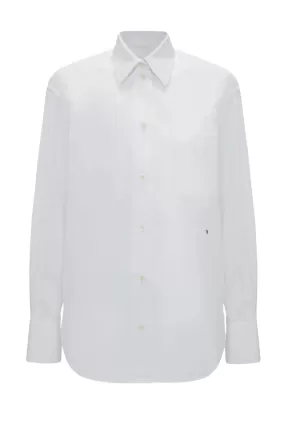 Victoria Beckham Cuff Detail Oversized Cotton Shirt - White