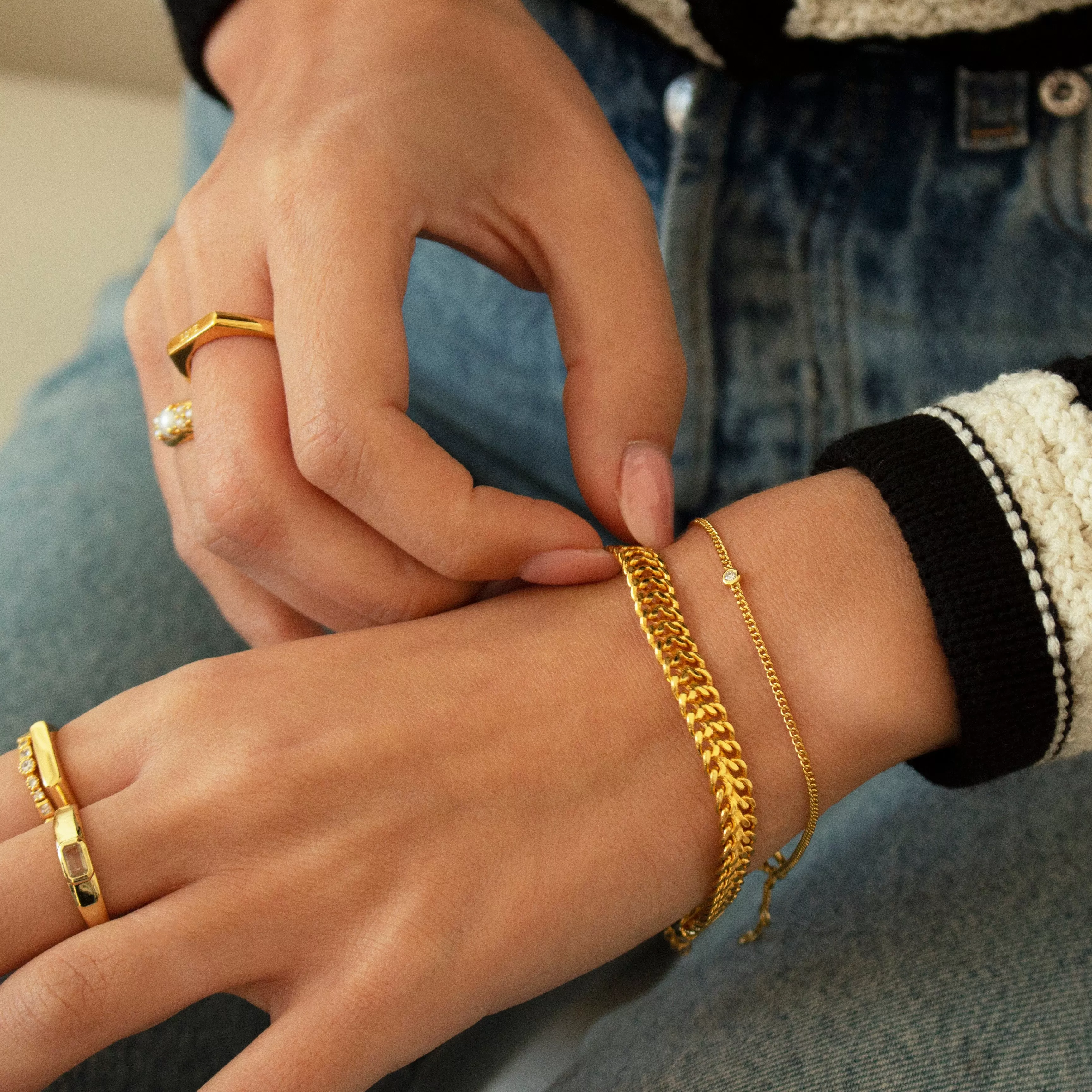 Vintage Luxe Woven Chain Bracelet