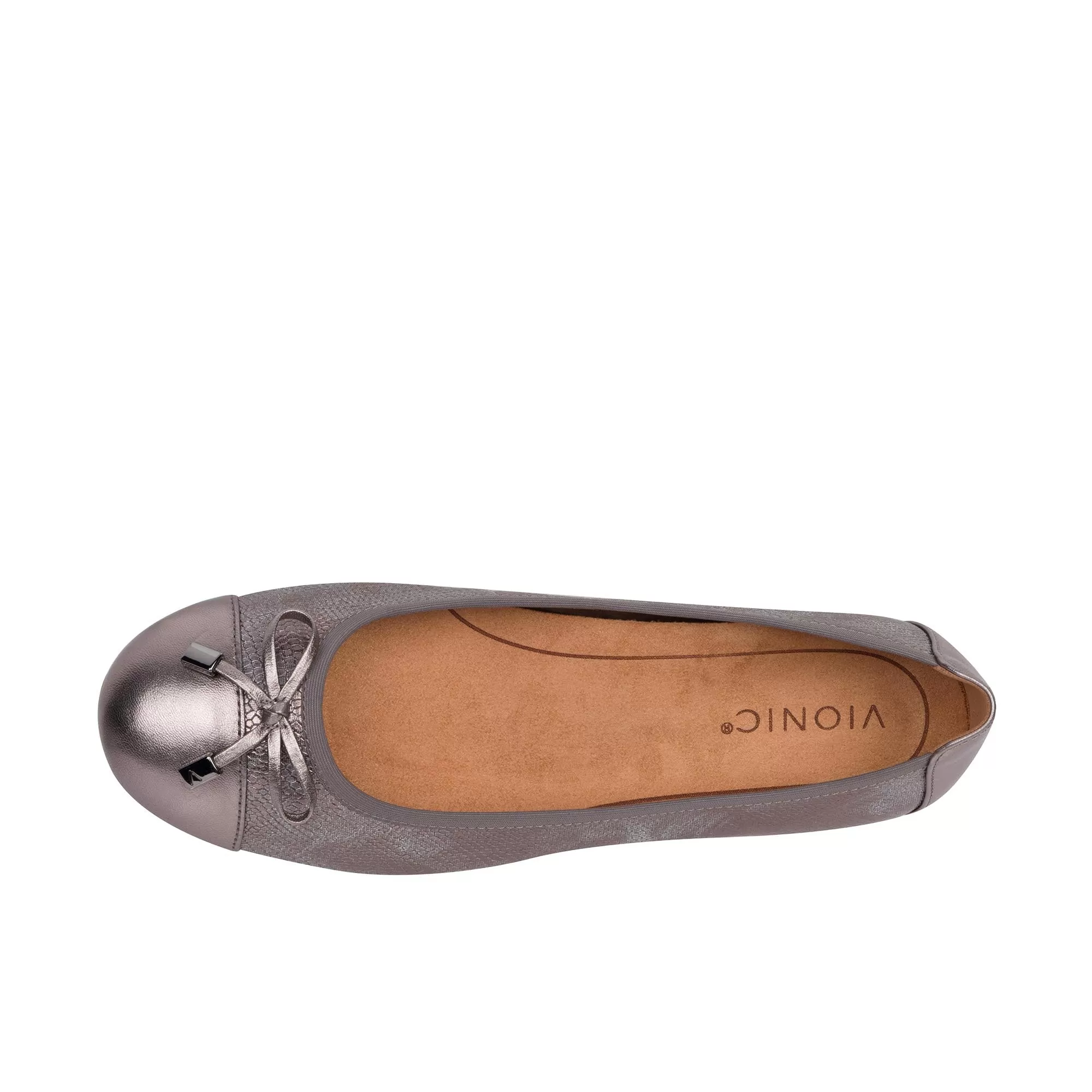 Vionic Womens Minna Ballet Flat Pewter