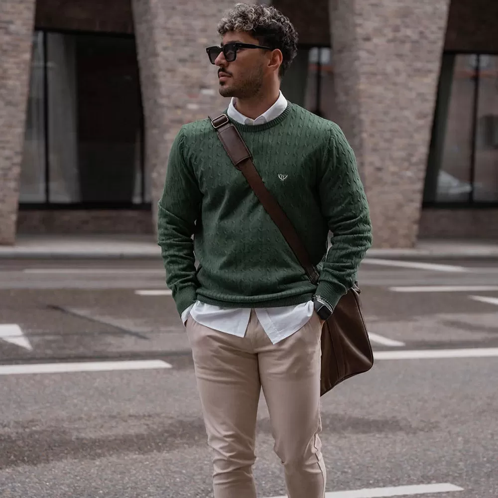 Walker & Hunt - Bottle Green Cable Knit