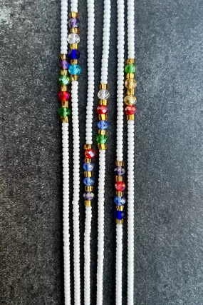 White Butterfly Tie On Waist Beads