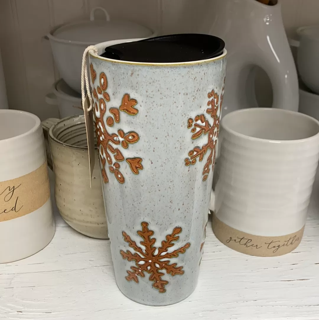 Winter Snowflake Travel Mug