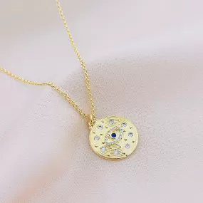 Women's Fashion CZ Evil eye Pendant Necklace