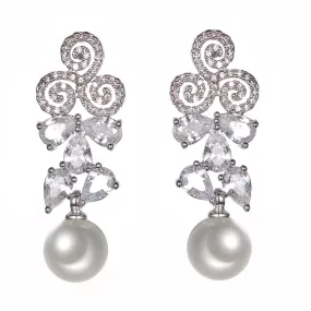 Women's Fashion CZ Pearl Earring